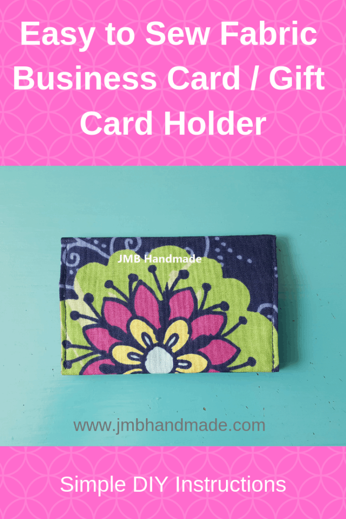 How to sew a fabric business card holder / gift card holder