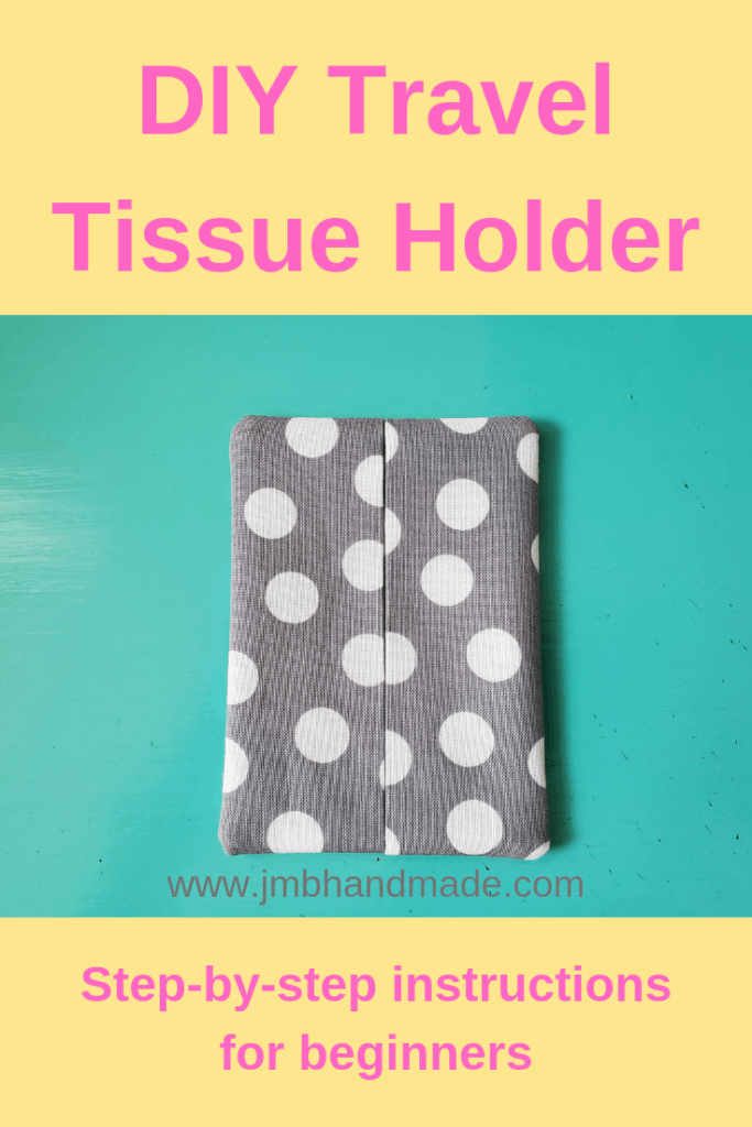 How to sew an easy travel tissue holder with step-by-step instructions for beginners.