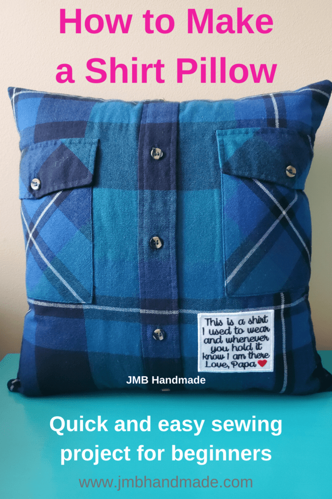 How to Sew a Memory Pillow Out of Shirts JMB Handmade