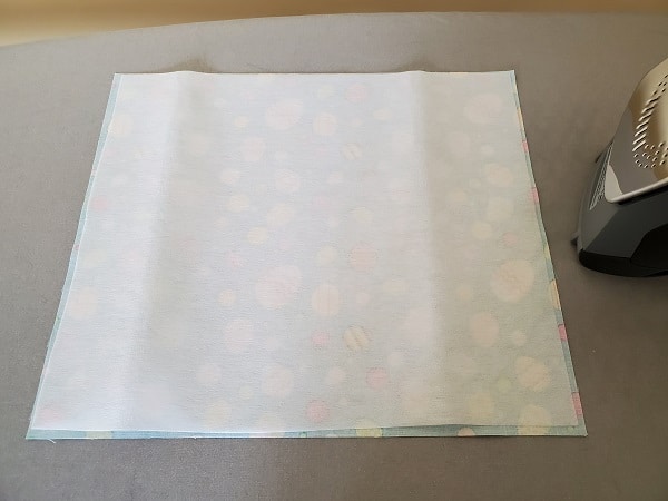 Fusible interfacing on outer fabric piece
