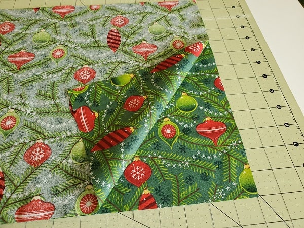 Christmas fabric right sides together