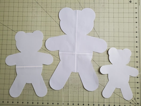 Large, medium and small cut out templates