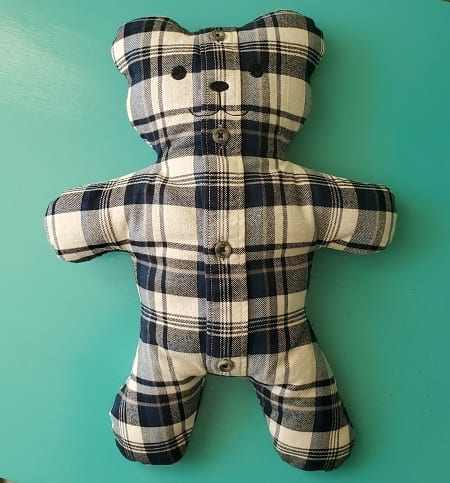 Finished teddy bear pillow