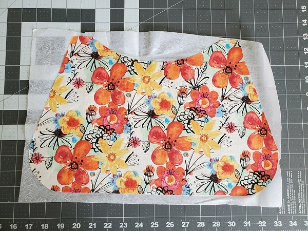 Outer fabric piece with fusible interfacing