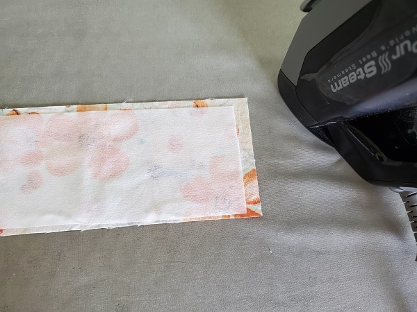 Attach fusible interfacing to long straps