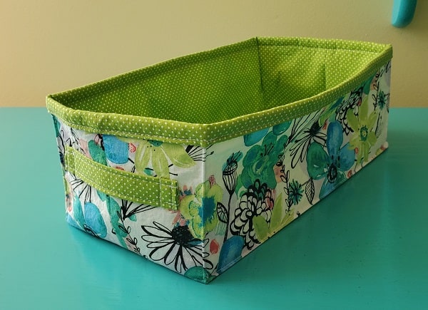 Fabric rectangle basket sewing project