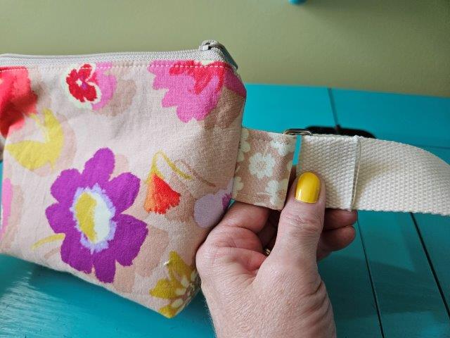 Fold over the strap to attach to the rectangle ring