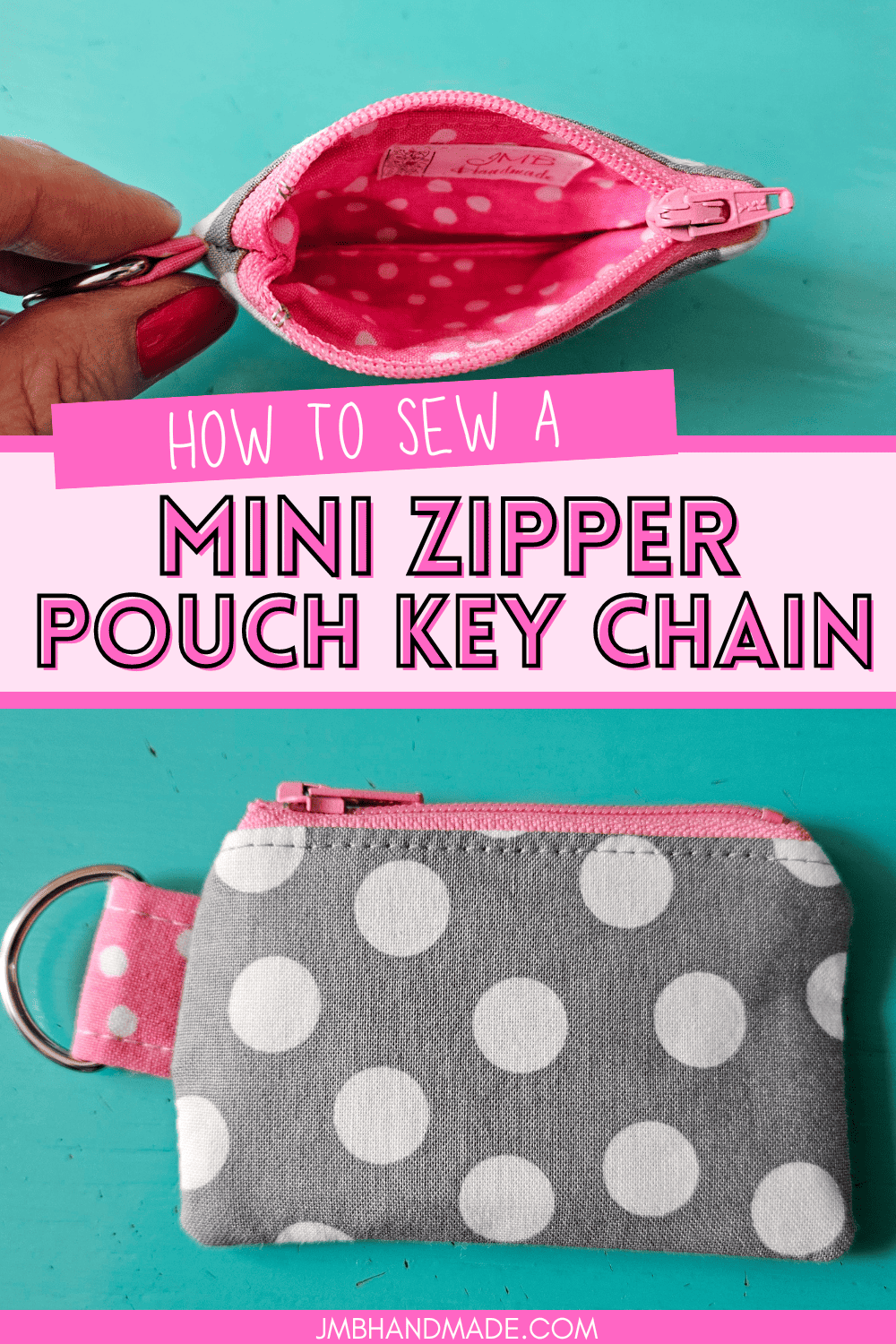 Mini Zipper Pouch Key Chain Sewing Tutorial - JMB Handmade