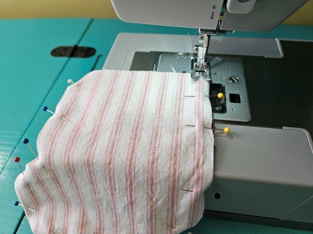 Sew together the mini stocking lining