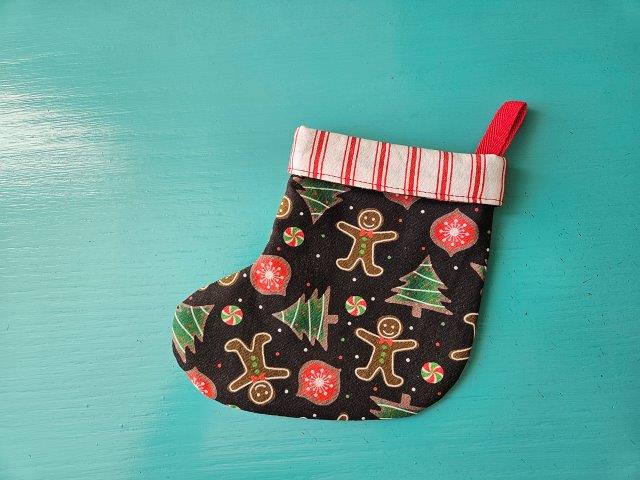 Mini Christmas stocking sewing pattern