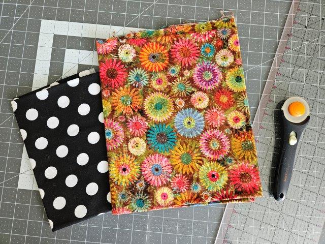 Floral and dots fabric for messenger bag