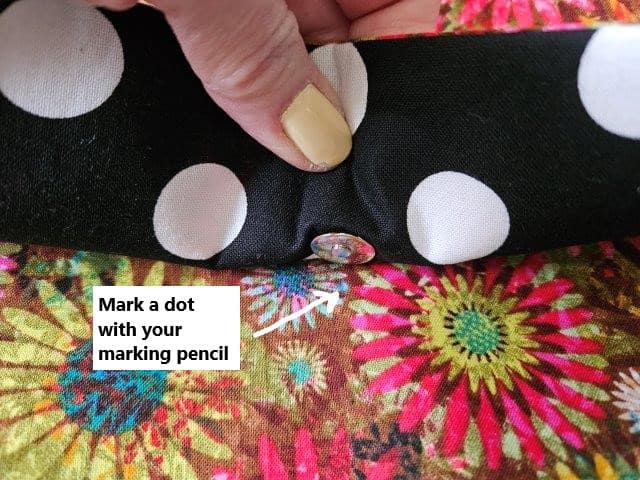 Mark a dot with marking pencil