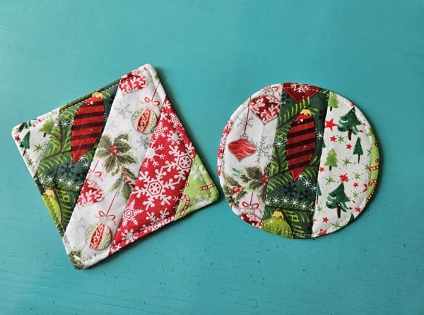Quilted fabric coasters sewing project