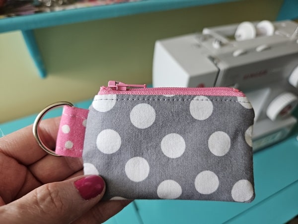 Mini zipper pouch key chain sewing project