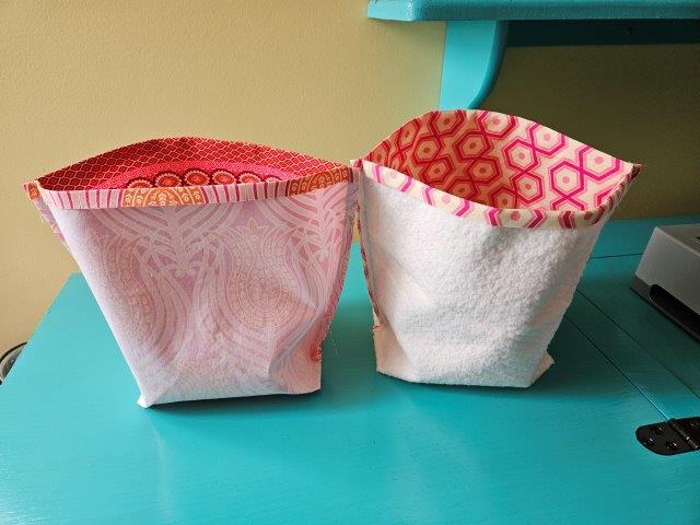 One outer fabric basket piece and one lining fabric basket piece