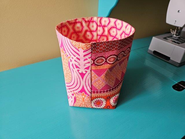 Picture of finished large fabric basket