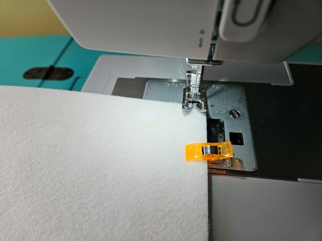 Sew together lining pieces with stabilizer