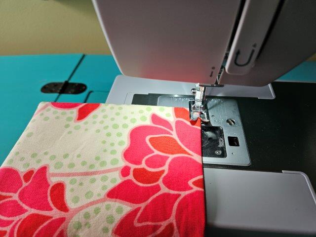 Top stitch all around the fabric tray