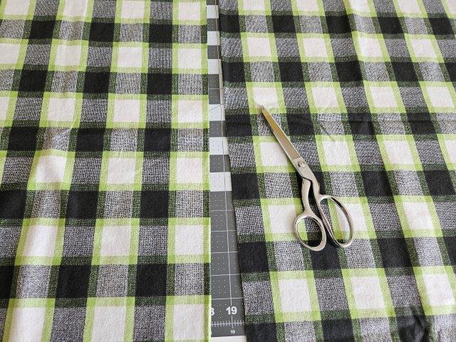 Picture of the flannel fabric cut in half