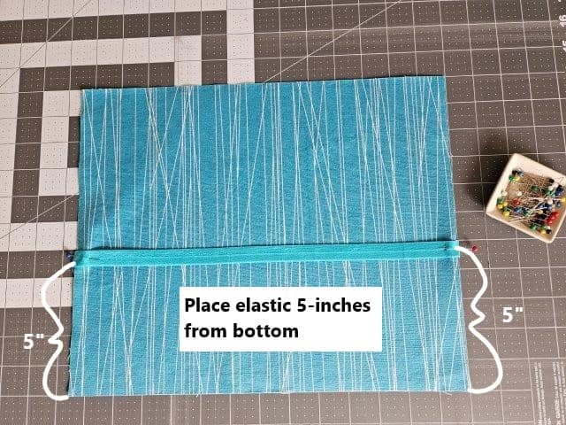 Elastic on lining fabric piece