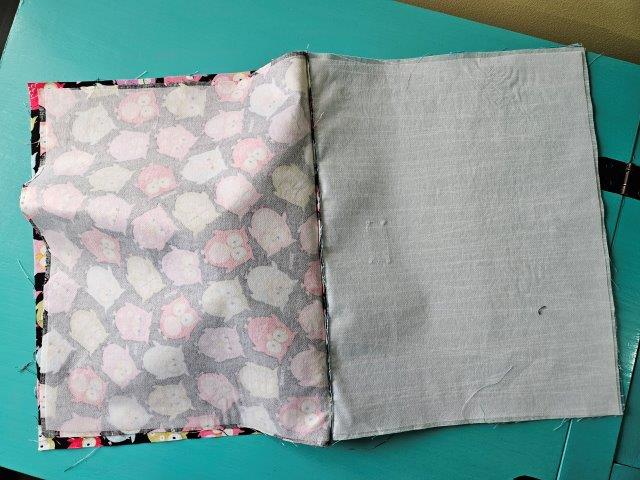 Fold with right sides of fabric facing each other