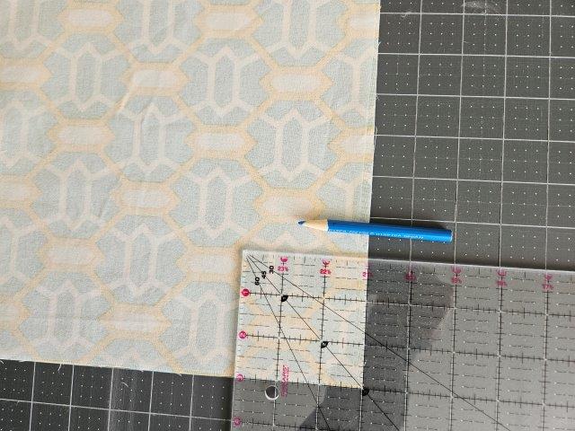 Measure 3 inch squares on each basket corner