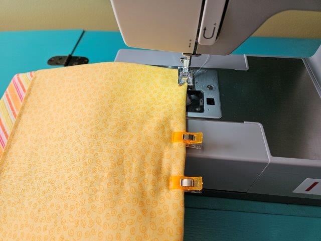 Top stitch the quilted hot pad