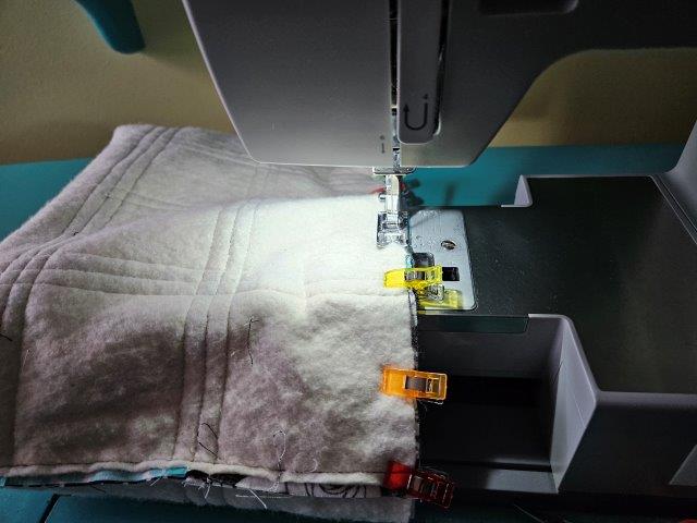 Sew around the top of the bag leaving an opening for turning