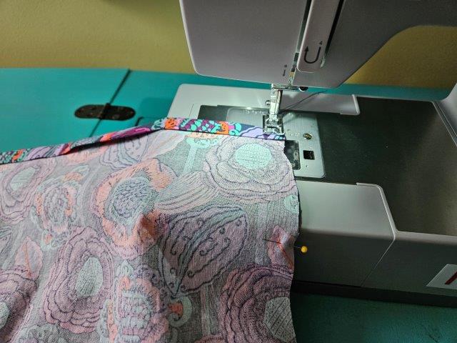 Sew the sides of the lining