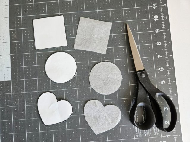 Cut out the shapes for the fabric magnets