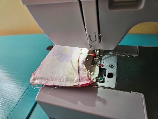 Sew the wallet around the top leaving an opening for turning.