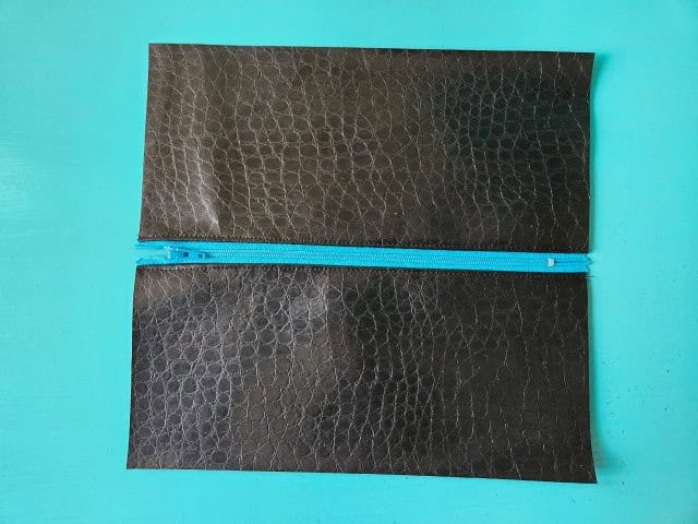 Front of the pencil case with zipper attached