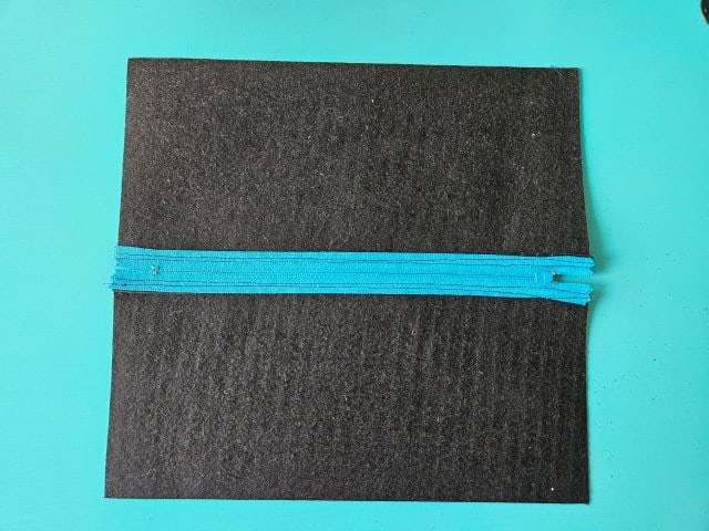 Inside of the finished pencil case zipper