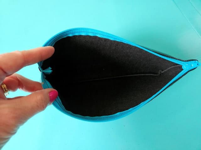 Inside of the pencil case zipper pouch