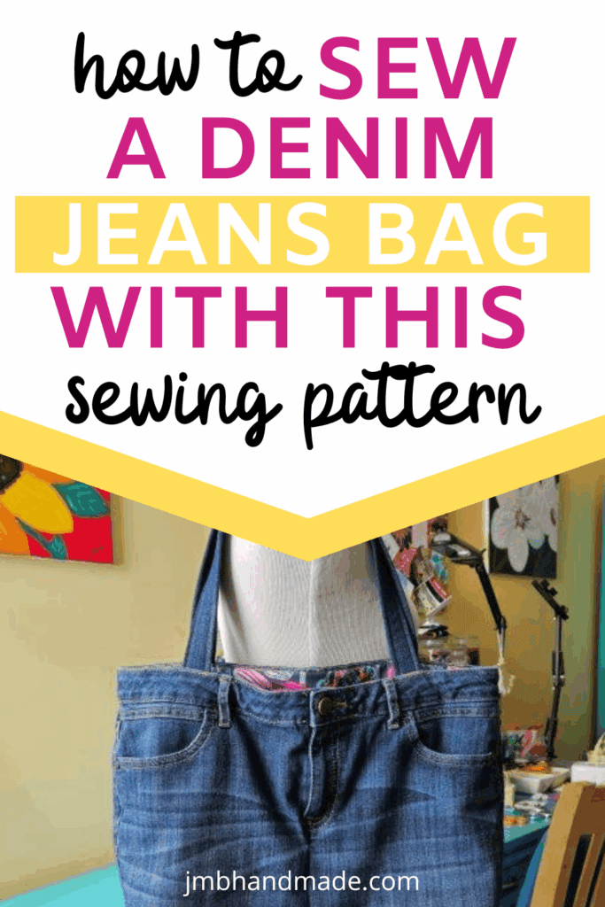 Recycle jeans into a denim jeans bag