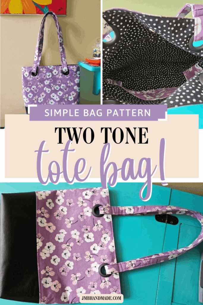 Two tone tote bag pattern