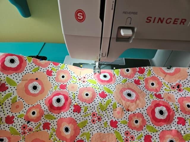 Quilt the fabric to the batting for the laptop case