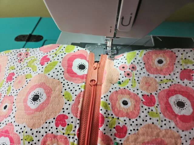 Top stitch along the other side of the zipper