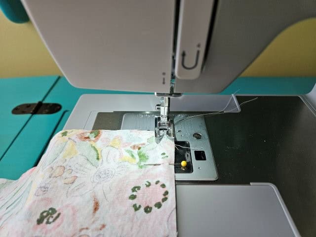 Sew the long side and short side