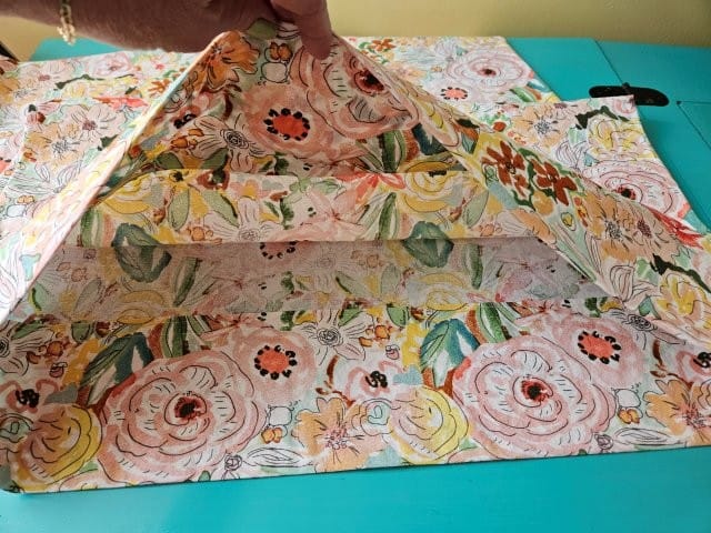 Inside of the pillowcase showing the hem