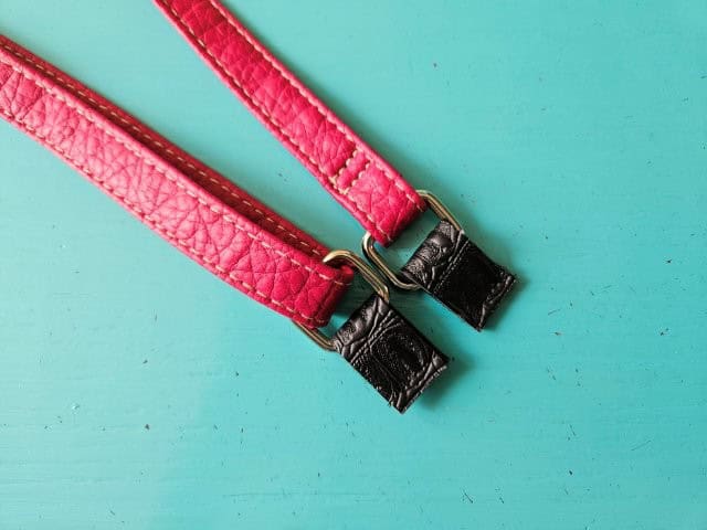 Short straps basted to the rings