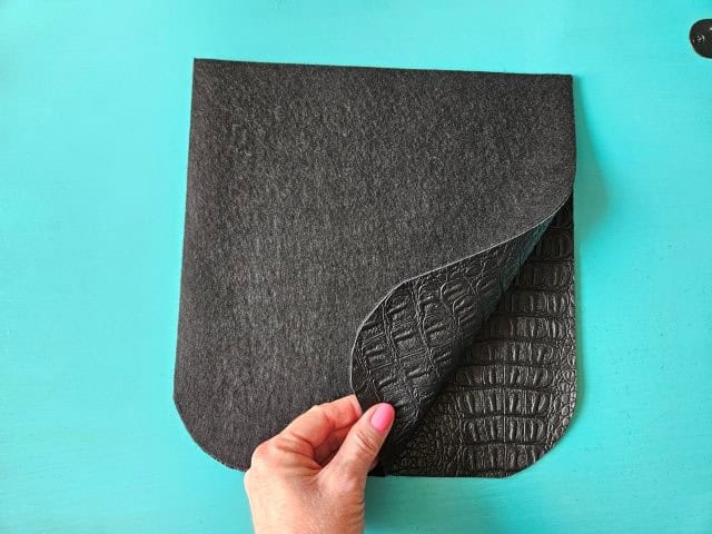 Faux leather right sides together