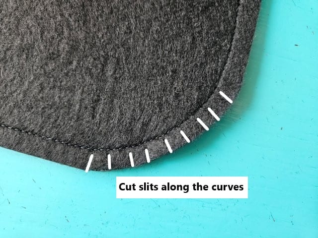 Cut slits around the curves