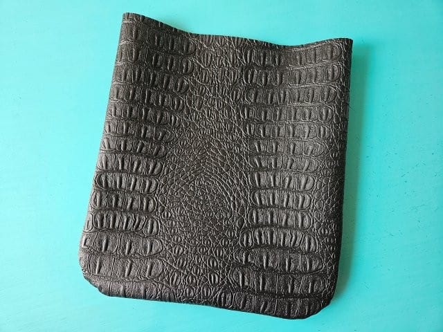 Faux leather bag right side out