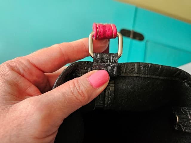 Fold up the short straps and sew