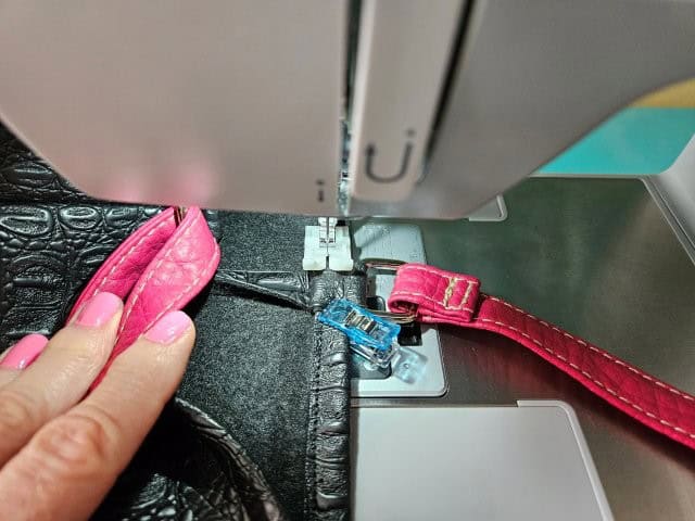 Sew the strap along the same stitches