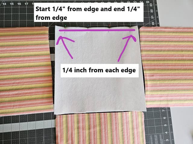 Sew the top square to the base of the basket
