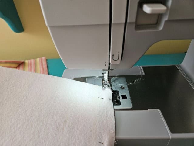 Sewing the sides of the basket