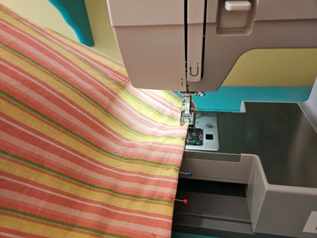 Top stitch around the top of the basket