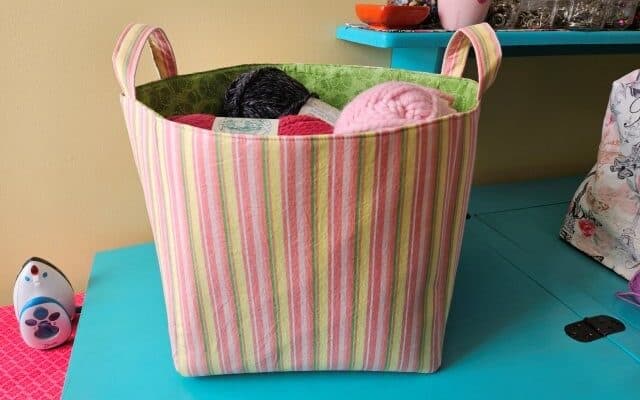 How to Sew a Square Fabric Basket with Handles